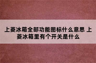 上菱冰箱全部功能图标什么意思 上菱冰箱里有个开关是什么